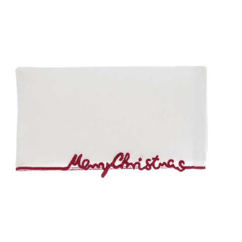 TOVAGLIOLI RICAMATI "MERRY CHRISTMAS" 40X40