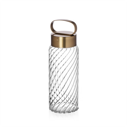 Ichendorf Andon Lamp twisted glass-gold aluminum