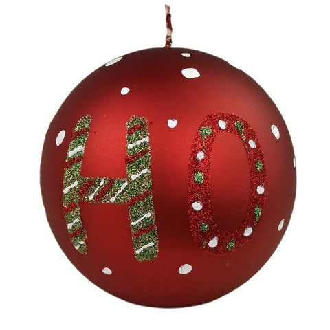 Firenze Candele Candela natalizia sferica rossa con scritta fatta a mano