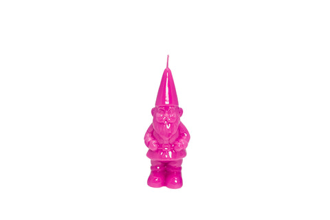 Candela gnomo fucsia laccato - 20 cm