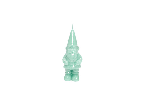 Candela gnomo verde acqua laccato - 29 cm