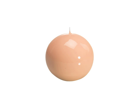 Candela sfera meloria pesca laccato con cappelliera - d. 10 cm