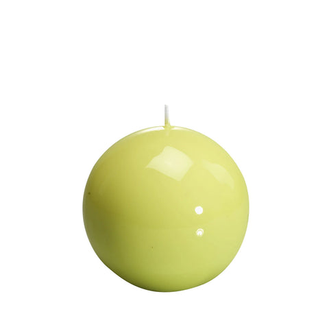Candela sfera meloria verde chiaro laccato - d. 10 cm