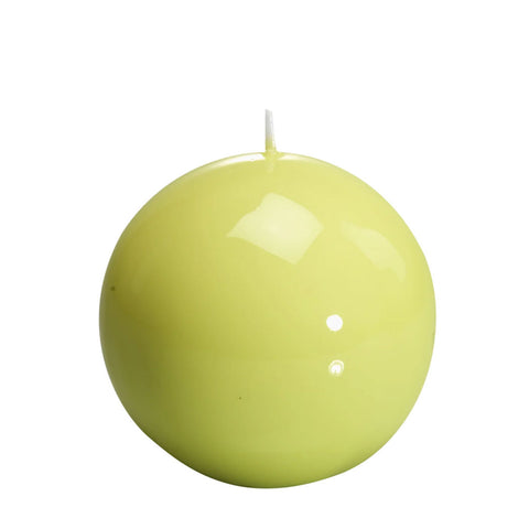 Candela sfera meloria verde chiaro laccato con cappelliera - 150 mm
