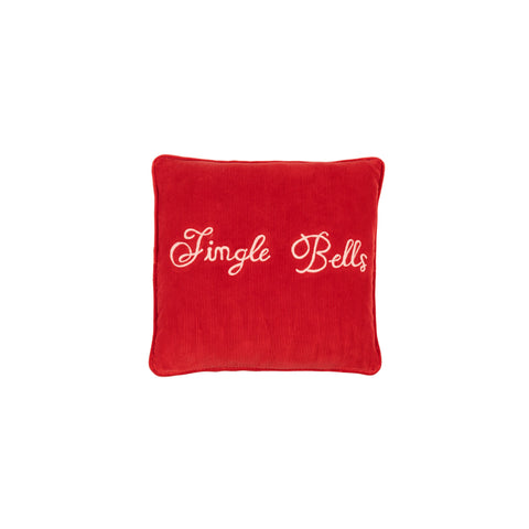 Cuscino in velluto rosso Jingle Bells