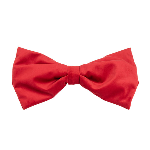 Fiocco decorativo in velluto rosso con laccetto per aggancio (40x25)