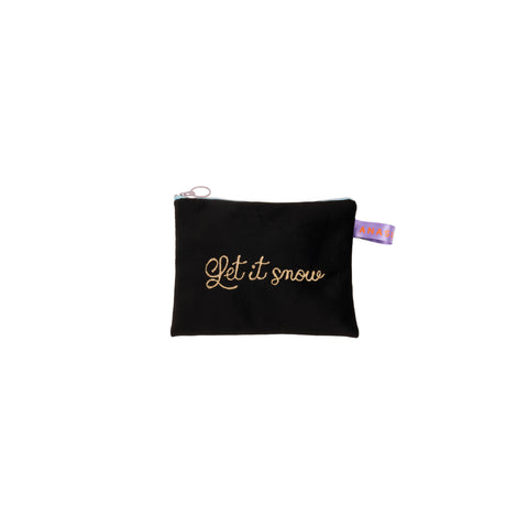 Pochette in velluto nero Let it snow