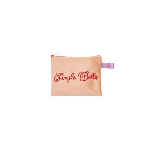 Pochette in velluto rosa Jingle Bells