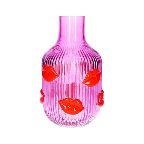 Gift Company L'amour vaso, h(30 cm), labbra, rosa/trasparente, spruzzato