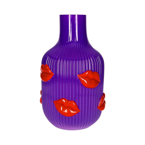 Gift Company L'Amour - Vaso, Labbra, viola, Spruzzato, H 30 cm
