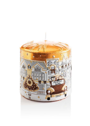 Pernici – Candela Natalizia Fatta a Mano Ø110×H100 mm