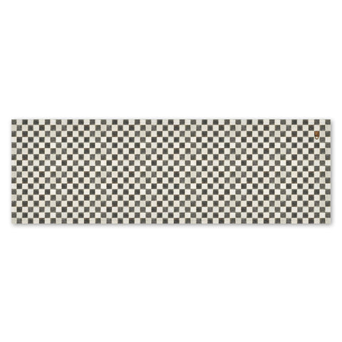 Runner da tavolo con motivo a scacchi 100% lino fatto a mano 45x143 cm