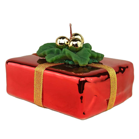 Firenze Candele Candela natalizia rossa effetto metallico fatta a mano