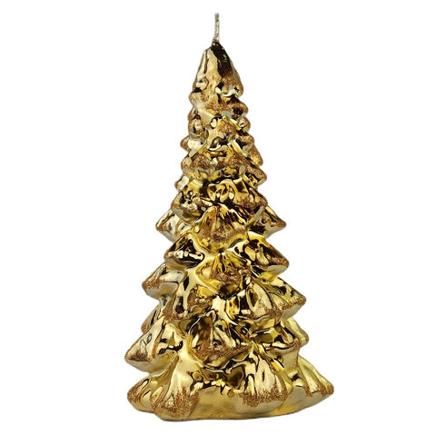 Firenze Candele Candela natalizia a forma di albero oro effetto metallico fatta a mano