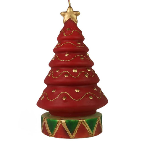 Firenze Candele Candela natalizia a forma di albero rosso fatta a mano