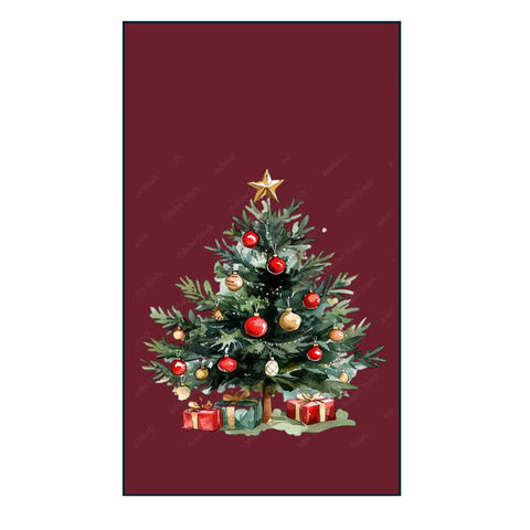 Plaid natalizio rosso con disegno albero di Natale Marinette Plaid