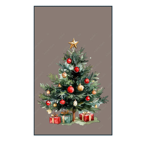 Plaid natalizio fondo spago con disegno albero Marinette Plaid
