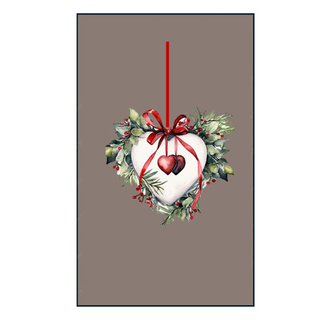 Plaid natalizio fondo spago con disegno cuore Marinette Plaid