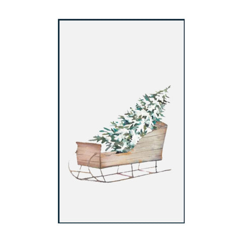 Plaid natalizio melange con disegno slitta Marinette Plaid