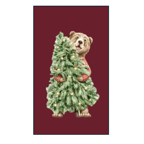 Plaid natalizio rosso natalizio con disegno orso Marinette Plaid