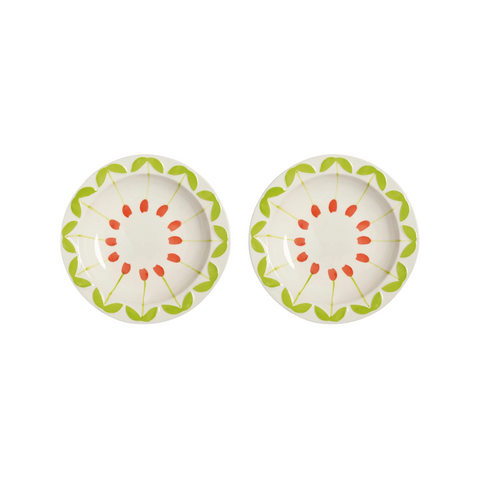 Klevering Ciotola folk rossa grande set di 2