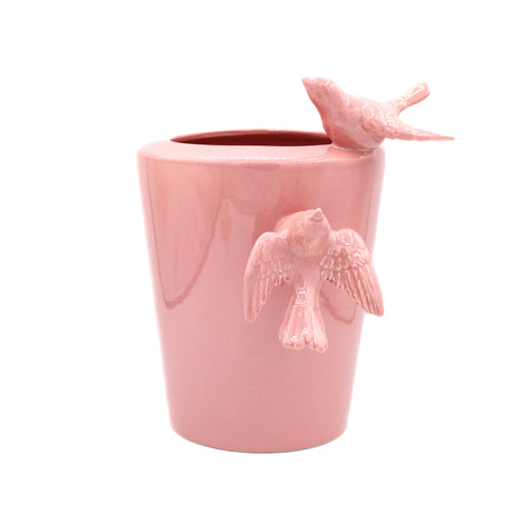 Rebirth Ceramic Vaso Cutted Conic Rosa