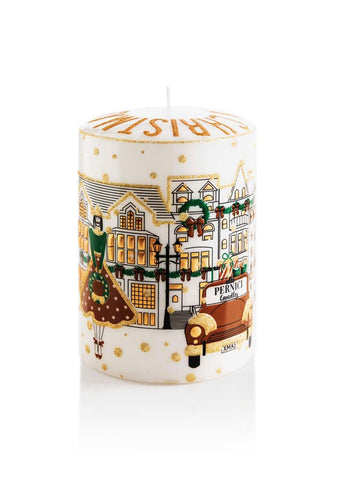 Pernici – Candela Natalizia Fatta a Mano Ø150×H100 mm