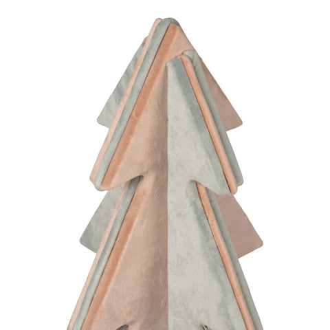 Arbres recouverts de velours bleu poudré et rose poudré de 60 cm