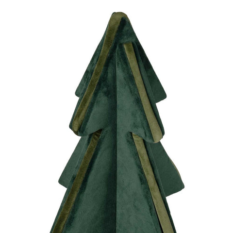 Dark Green Velvet Covered Tree, Light Green Edge 60cm