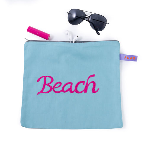 POCHETTE CON RICAMO "BEACH"