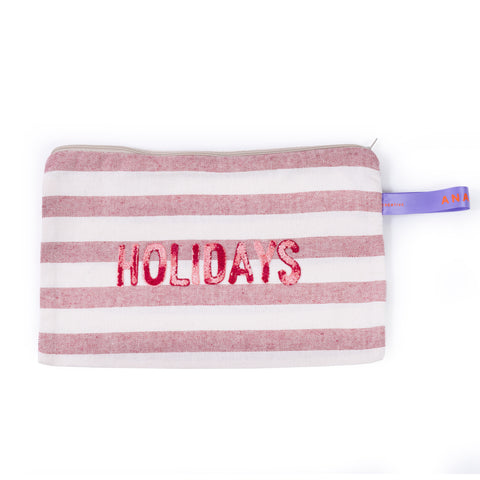 POCHETTE CON RICAMO "HOLIDAYS"