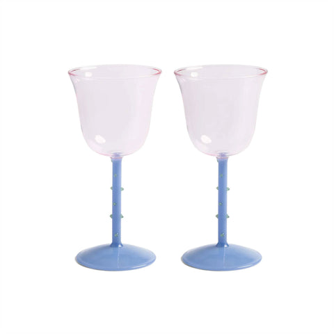 Calici in vetro rosa - Set da 2