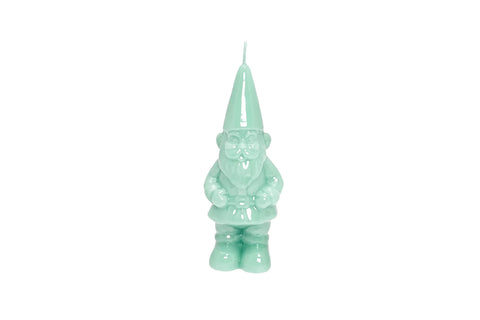 Candela gnomo verde acqua laccato - 29 cm
