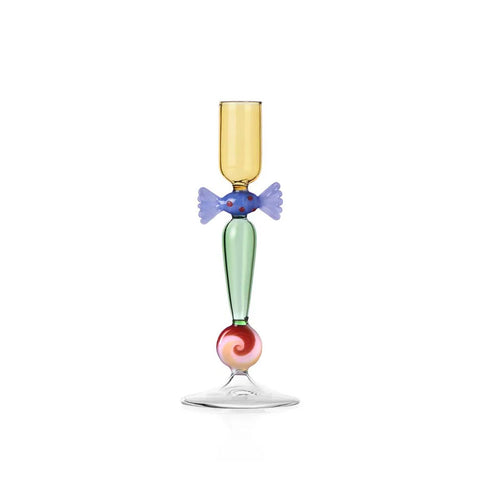 Bougeoir Casse-Noisette Ichendorf en verre borosilicate avec bonbons bleus