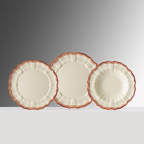 Giusti set di 6 Piatti in Melamina Eva Rosso