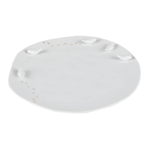 Assiette en porcelaine Räder avec oiseaux dorés en 3D