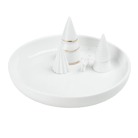 Bowl in porcellana con Alberelli e Cervo 3D dorati Räder