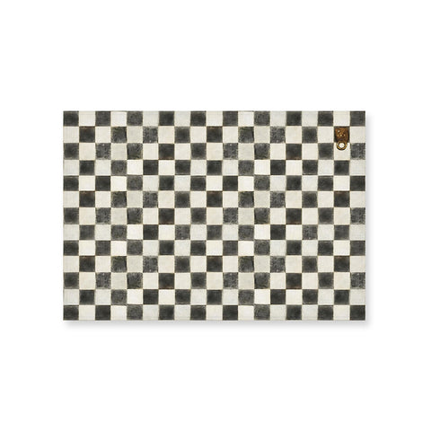 Tovaglietta 100% lino fatta a mano motivo a scacchi 32 X 48 cm