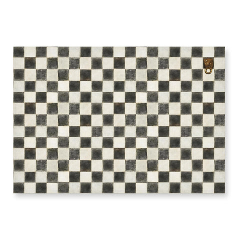 Lina Tovaglie Tovaglietta 100% lino fatta a mano motivo a scacchi 32 X 48 cm