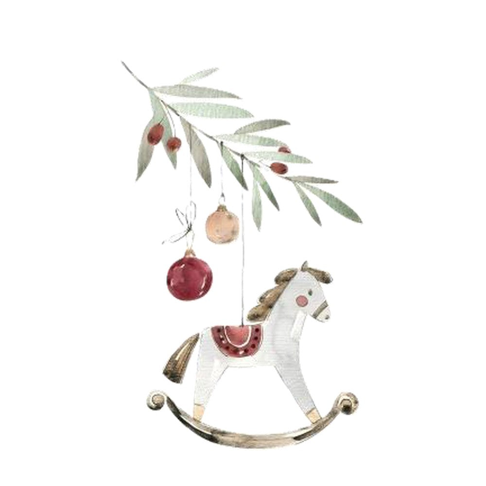 Plaid Natale Cavallo a Dondolo Marinette 145x185 cm