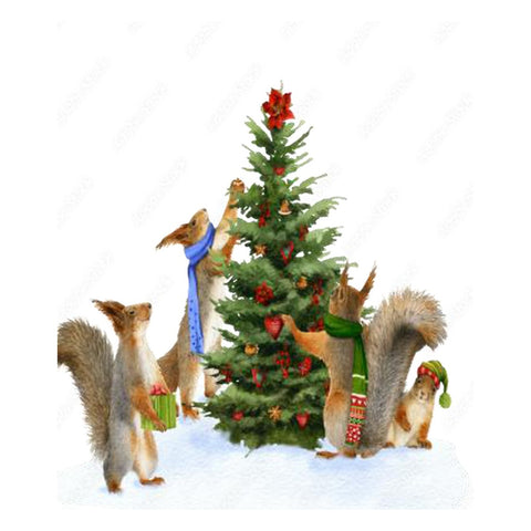 Plaid Natale Scoiattoli e Albero Marinette 145x185 cm
