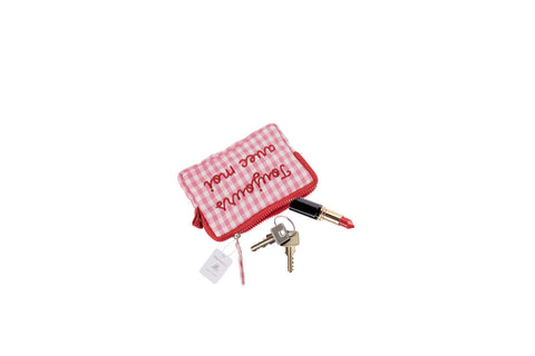 Pochette Matilde a quadretti rosa Marinette 15x10x2 cm – Toujours Avec Moi