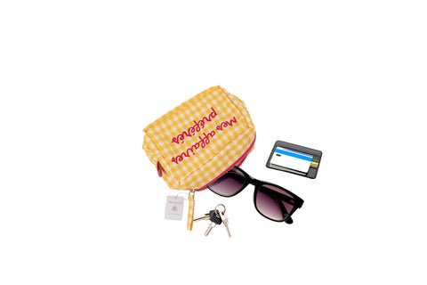 Pochette Sophie a quadretti yellow Marinette 15x10x8 cm – Mes Affaires Préférées