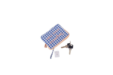 Pochette Matilde a quadretti blu Marinette 15x10x2 cm – Toujours Avec Moi