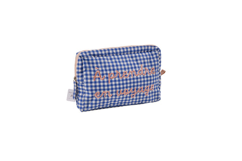 Pochette Greta a quadretti blu Marinette 30x20x6 cm – À Prendre en Voyage