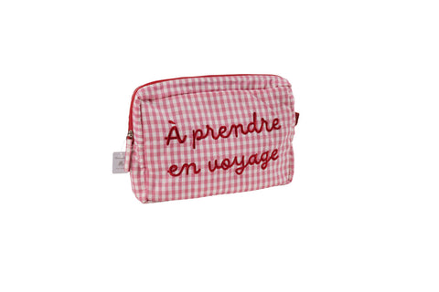 Pochette Greta a quadretti blu Marinette 30x20x6 cm – À Prendre en Voyage