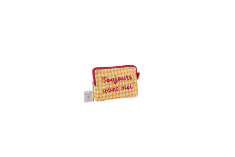 Pochette Matilde a quadretti yellow Marinette 15x10x2 cm – Toujours Avec Moi