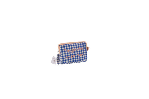 Pochette Matilde a quadretti blu Marinette 15x10x2 cm – Toujours Avec Moi