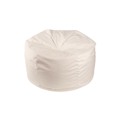 Pouf a Sacco in Velluto Bianco con Bottone Centrale – Piccolo (60×60×H40 cm)