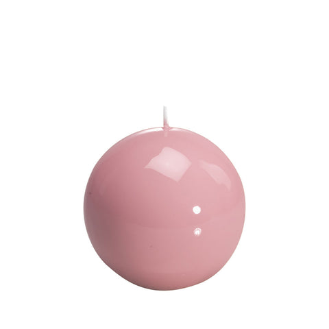 Candela sfera meloria rosa laccato - d. 10 cm